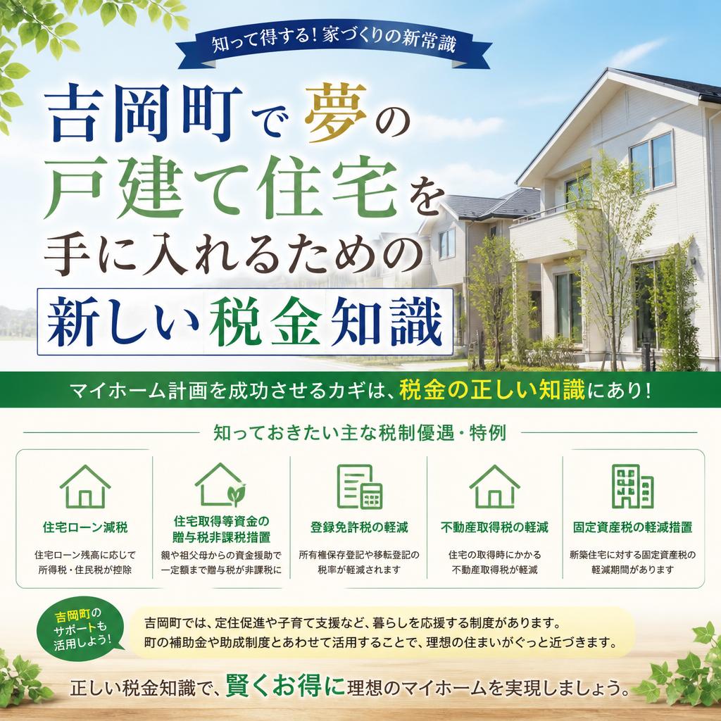 吉岡町で夢の戸建て住宅を手に入れるための新しい税金知識
