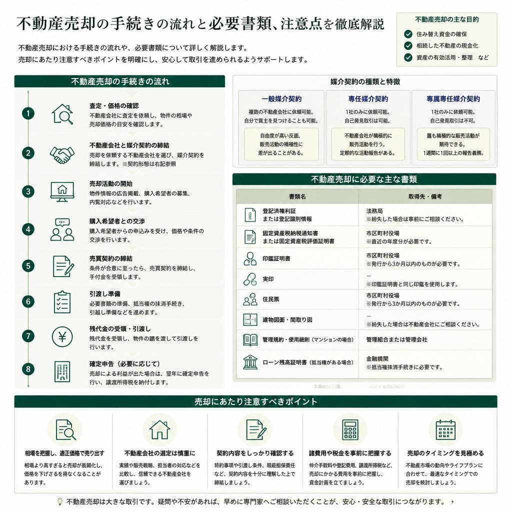 不動産売却に必要な手続きと注意点