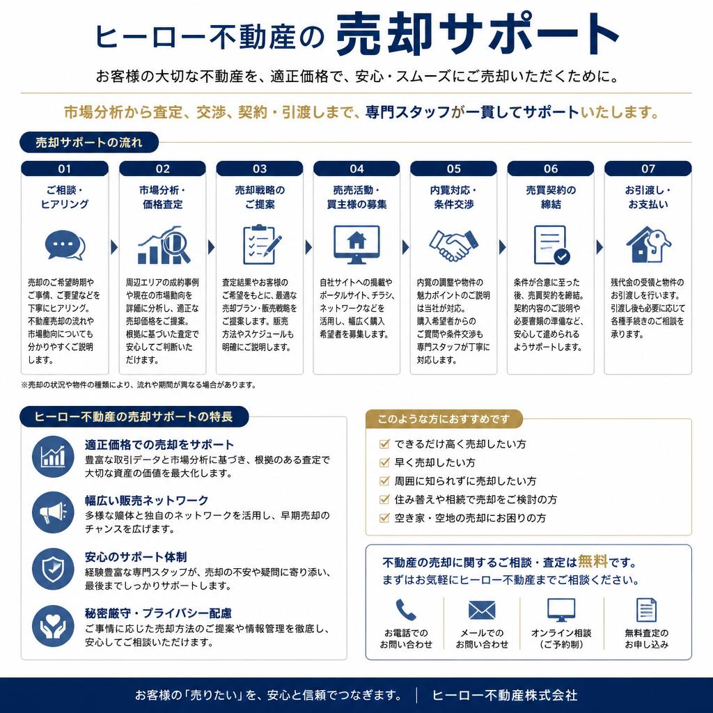 ヒーロー不動産のサポート内容