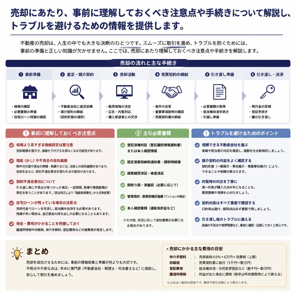売却前に知っておくべき注意点