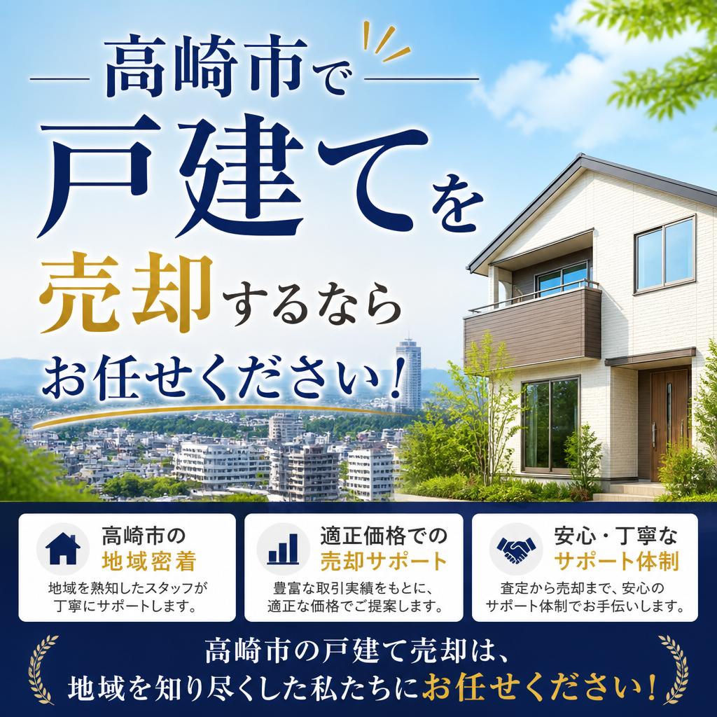 高崎市で戸建てを売却するならお任せください！
