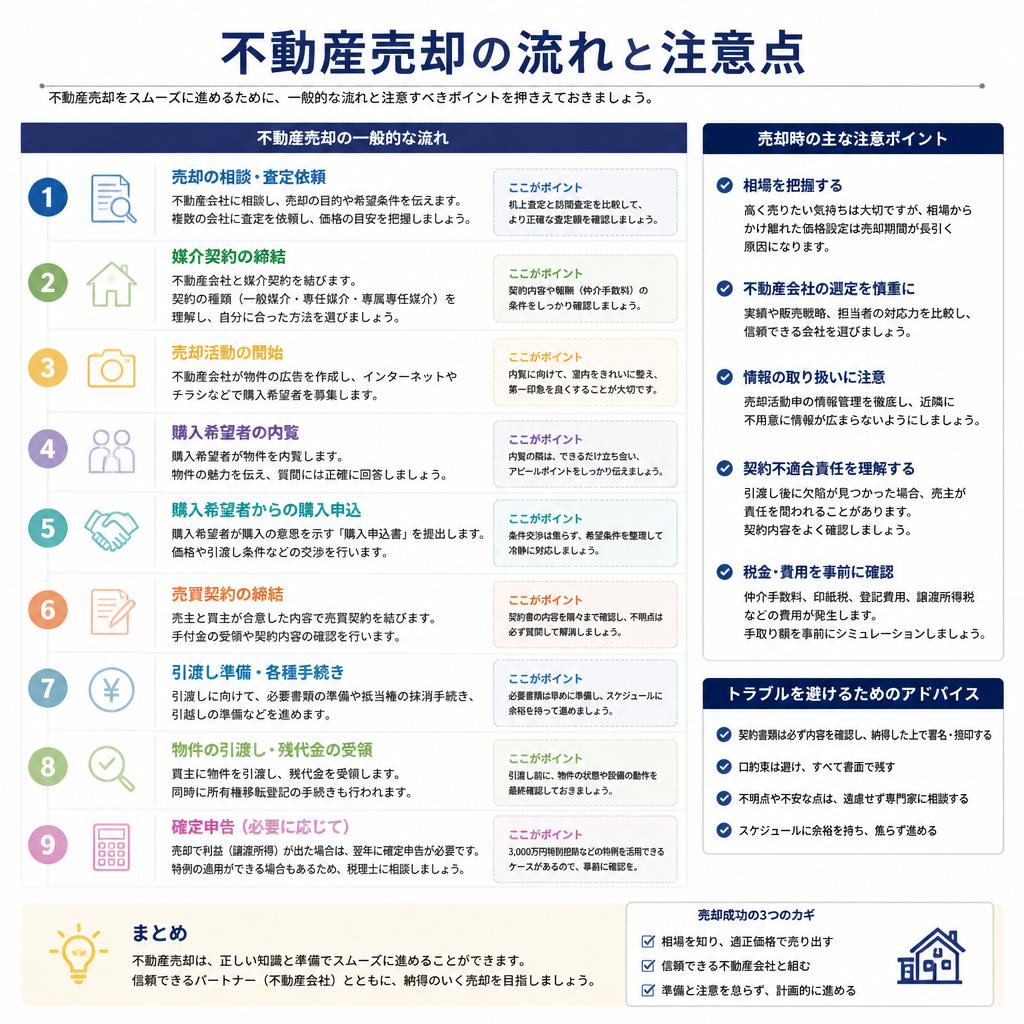 売却の流れと注意点