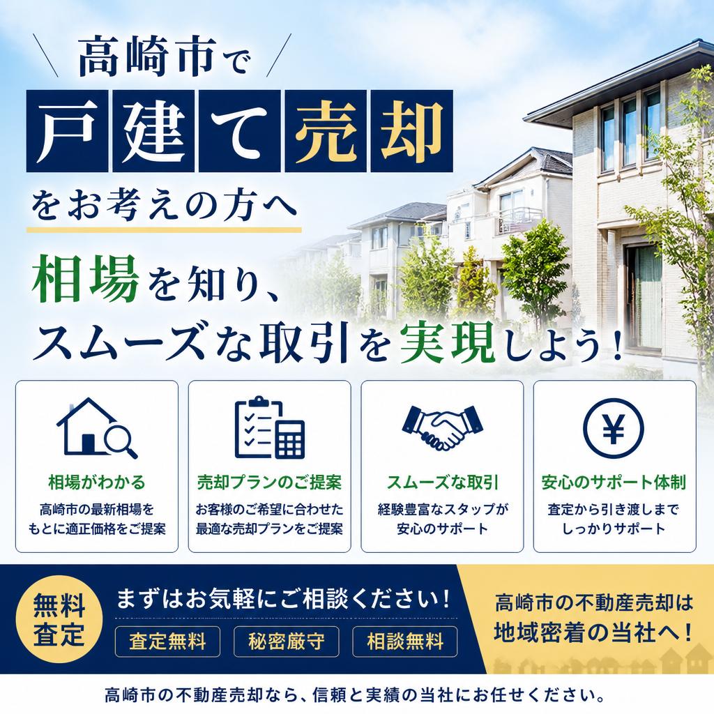 高崎市で戸建て売却をお考えの方へ、相場を知り、スムーズな取引を実現しよう！