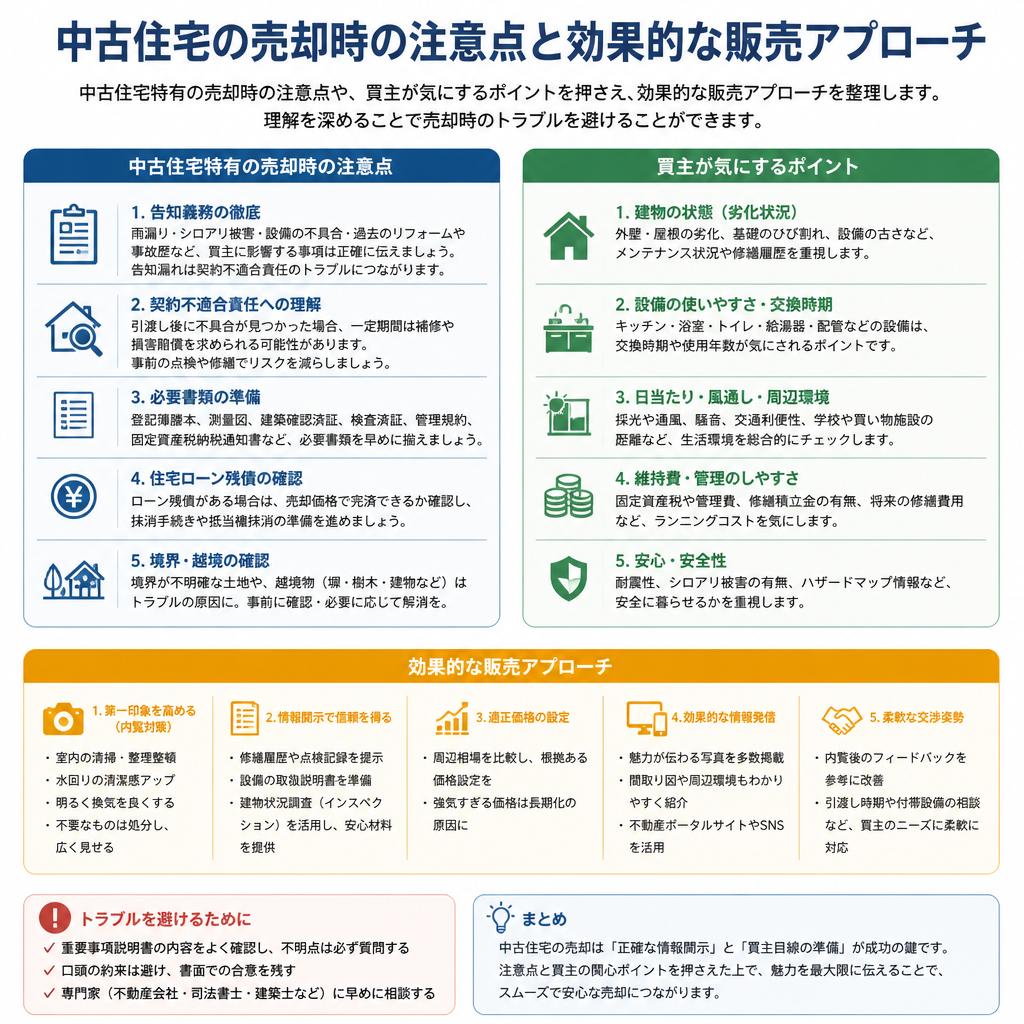 中古住宅を売る際の注意点