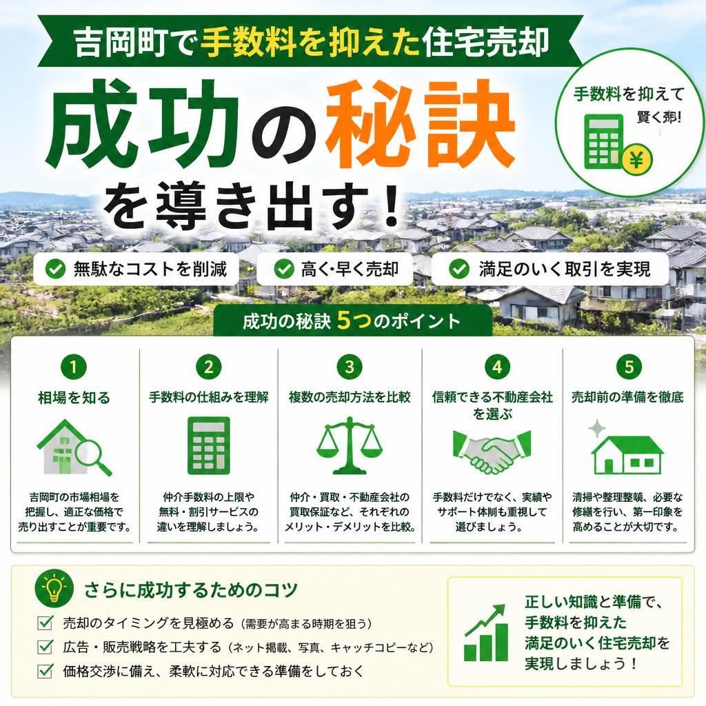 吉岡町で手数料を抑えた住宅売却、成功の秘訣を導き出す！
