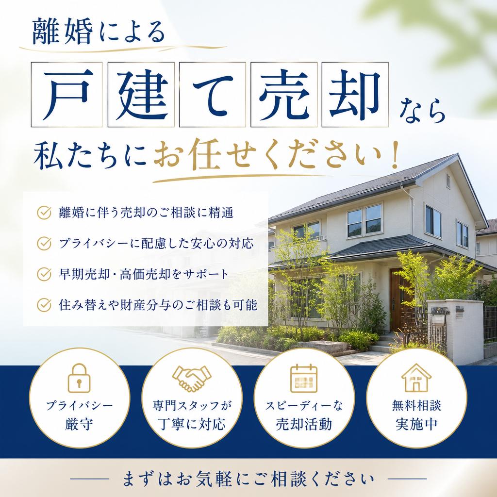 離婚による戸建て売却なら私たちにお任せください！