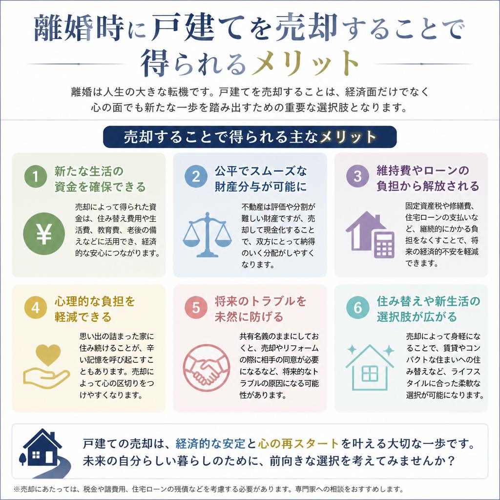 離婚時の戸建て売却のメリット