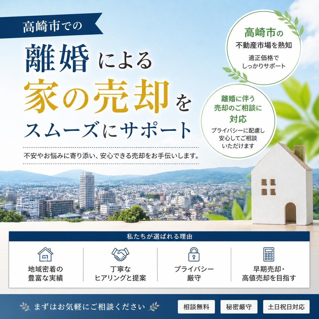 高崎市での離婚による家の売却をスムーズにサポート