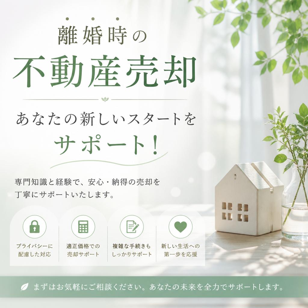離婚時の不動産売却、あなたの新しいスタートをサポート！