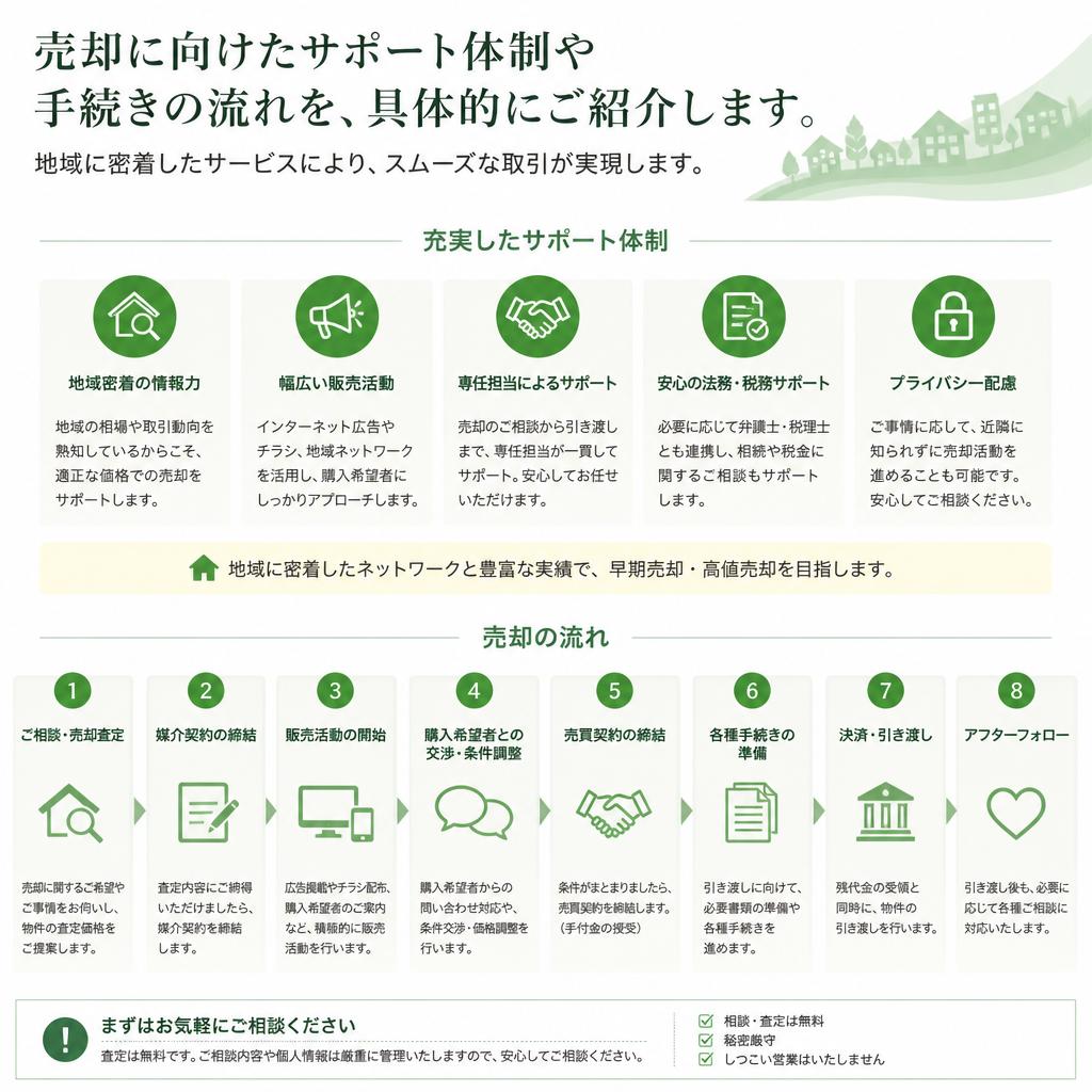 安心の売却サポート体制