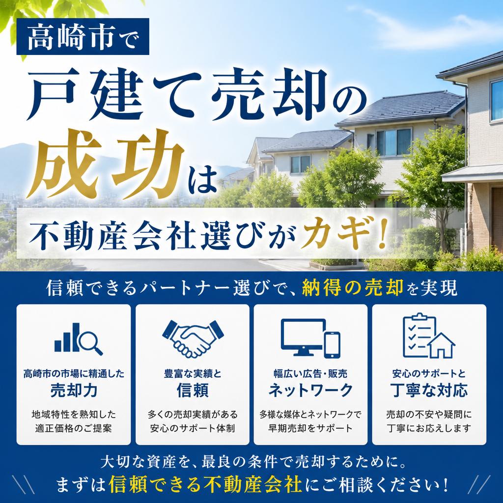 高崎市で戸建て売却の成功は不動産会社選びがカギ！