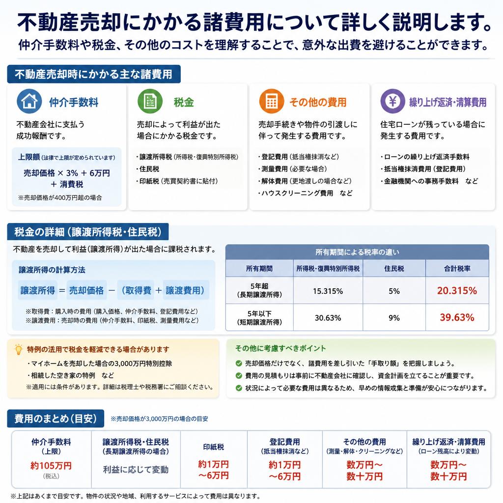 売却にかかる費用とその内訳
