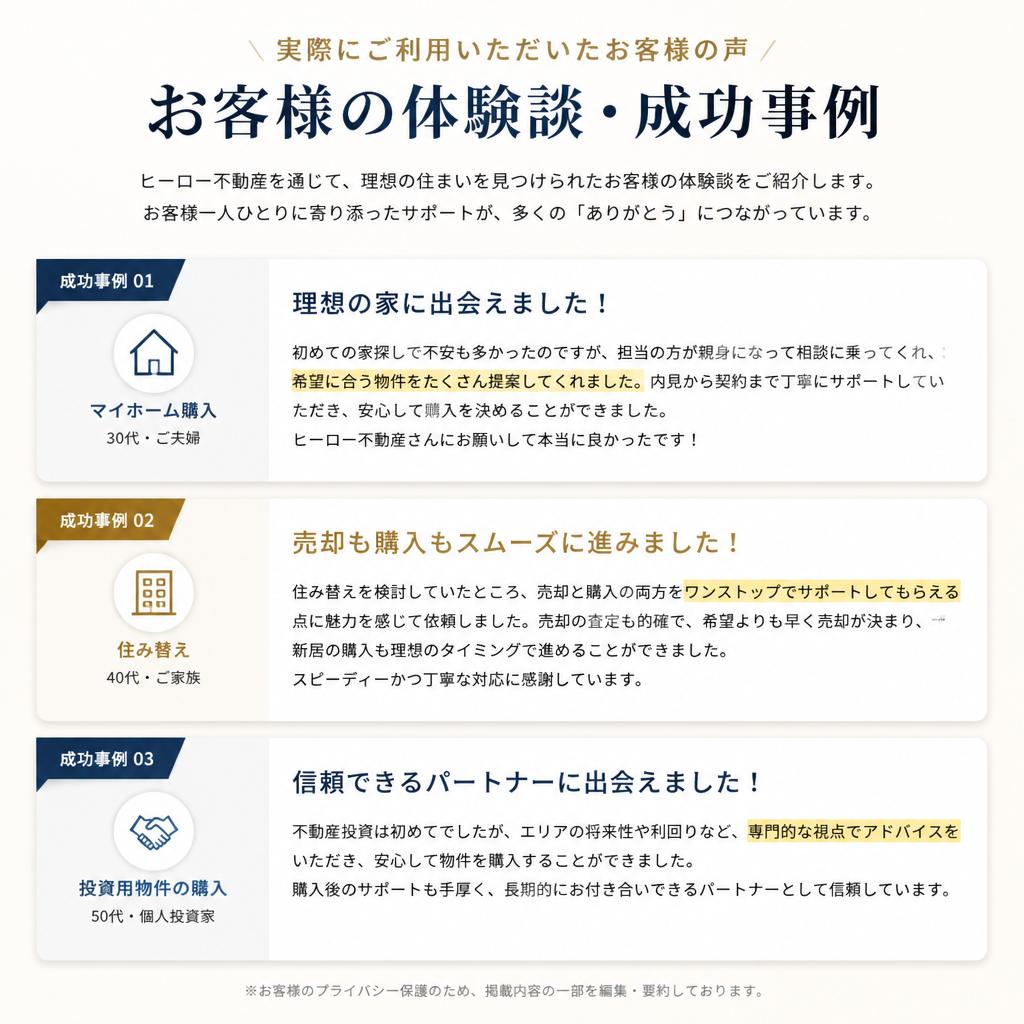 お客様の声と成功事例