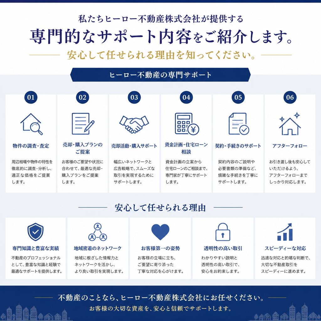 ヒーロー不動産のサポート内容
