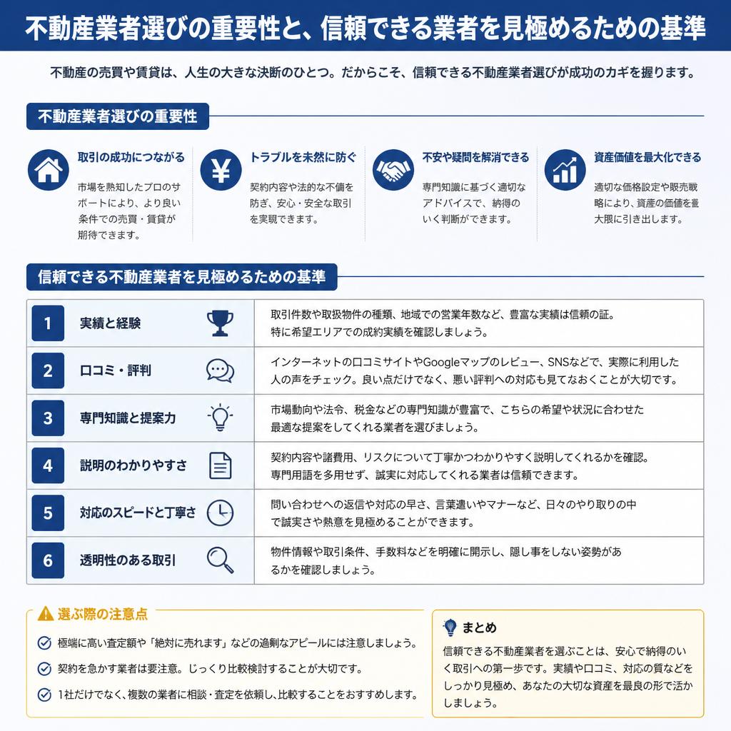 信頼できる不動産業者の選び方