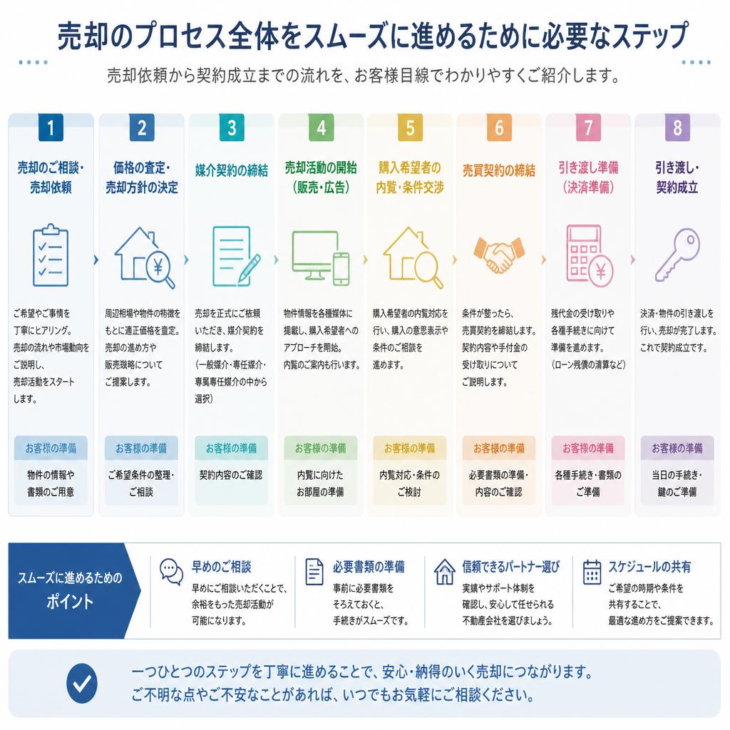 不安を解消!売却までの流れを丁寧にサポート