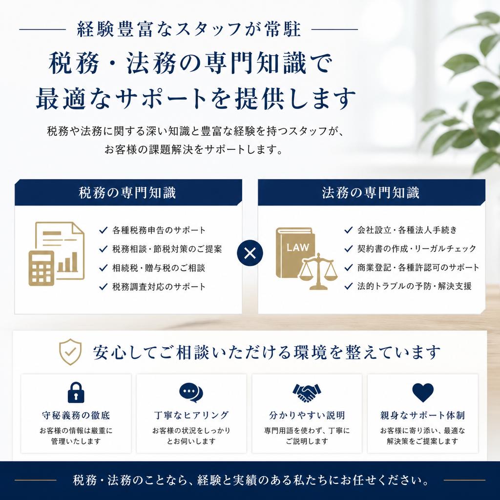 専門スタッフによるサポート体制