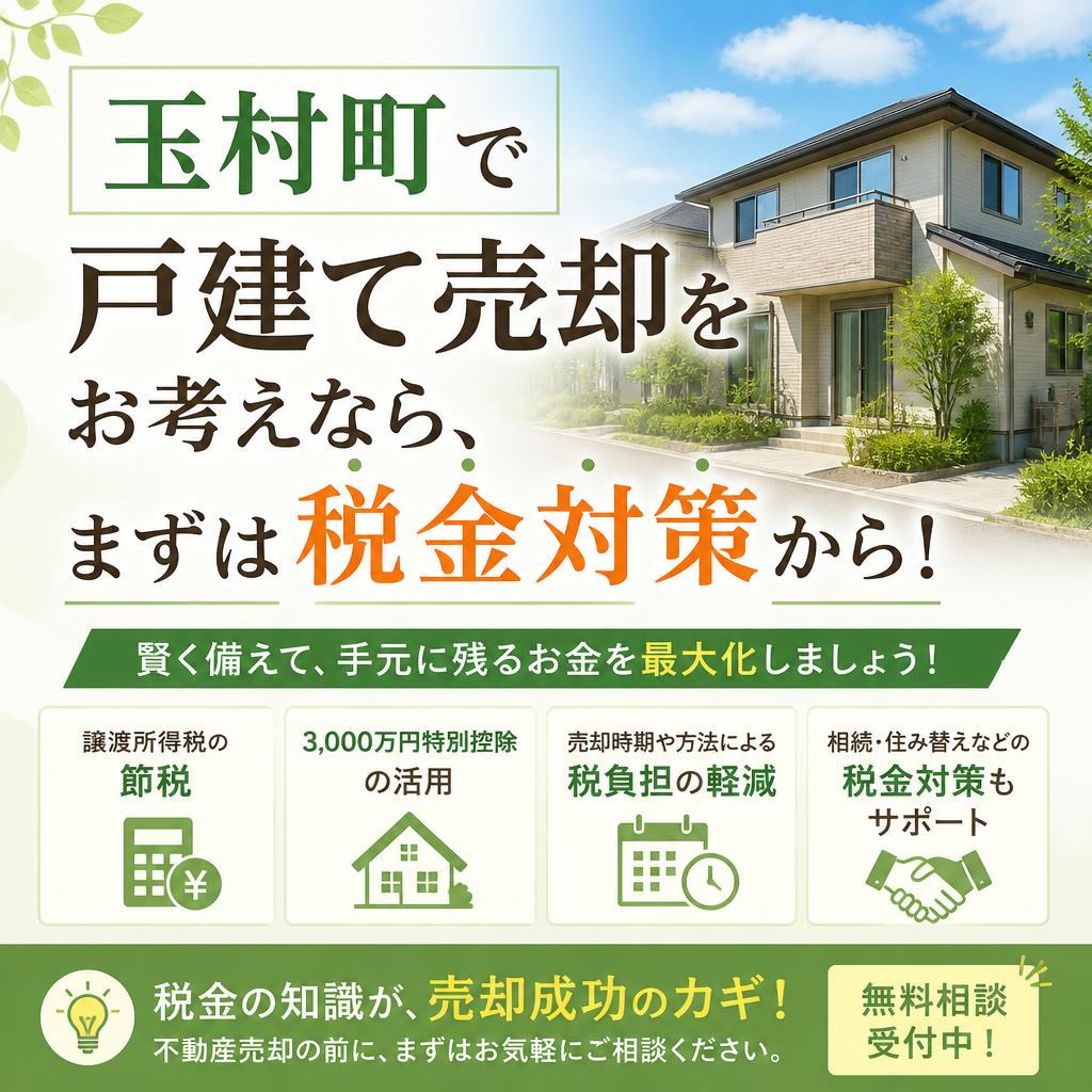 玉村町で戸建て売却をお考えなら、まずは税金対策から！