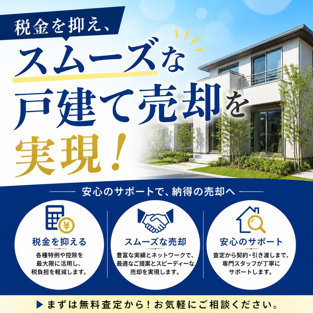 税金を抑え、スムーズな戸建て売却を実現！
