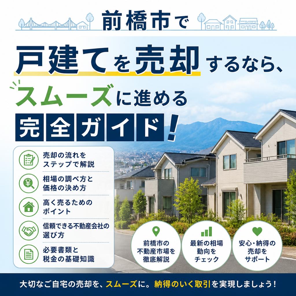 前橋市で戸建てを売却するなら、スムーズに進める完全ガイド！