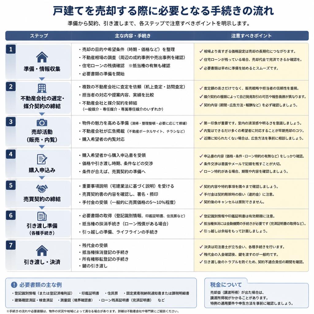 戸建て売却の手続きの流れ