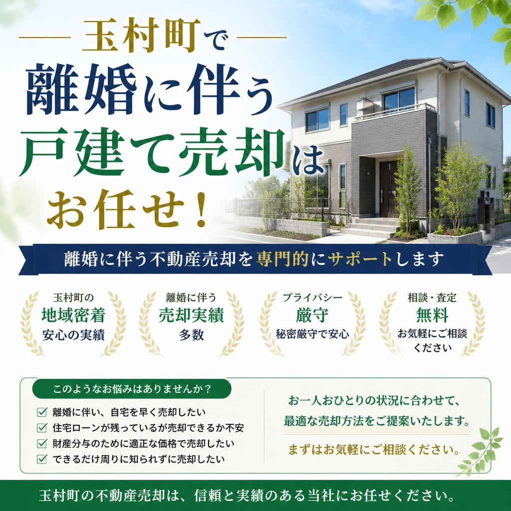 玉村町で離婚に伴う戸建て売却はお任せ！