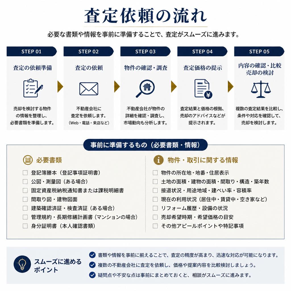 査定依頼の流れと必要書類