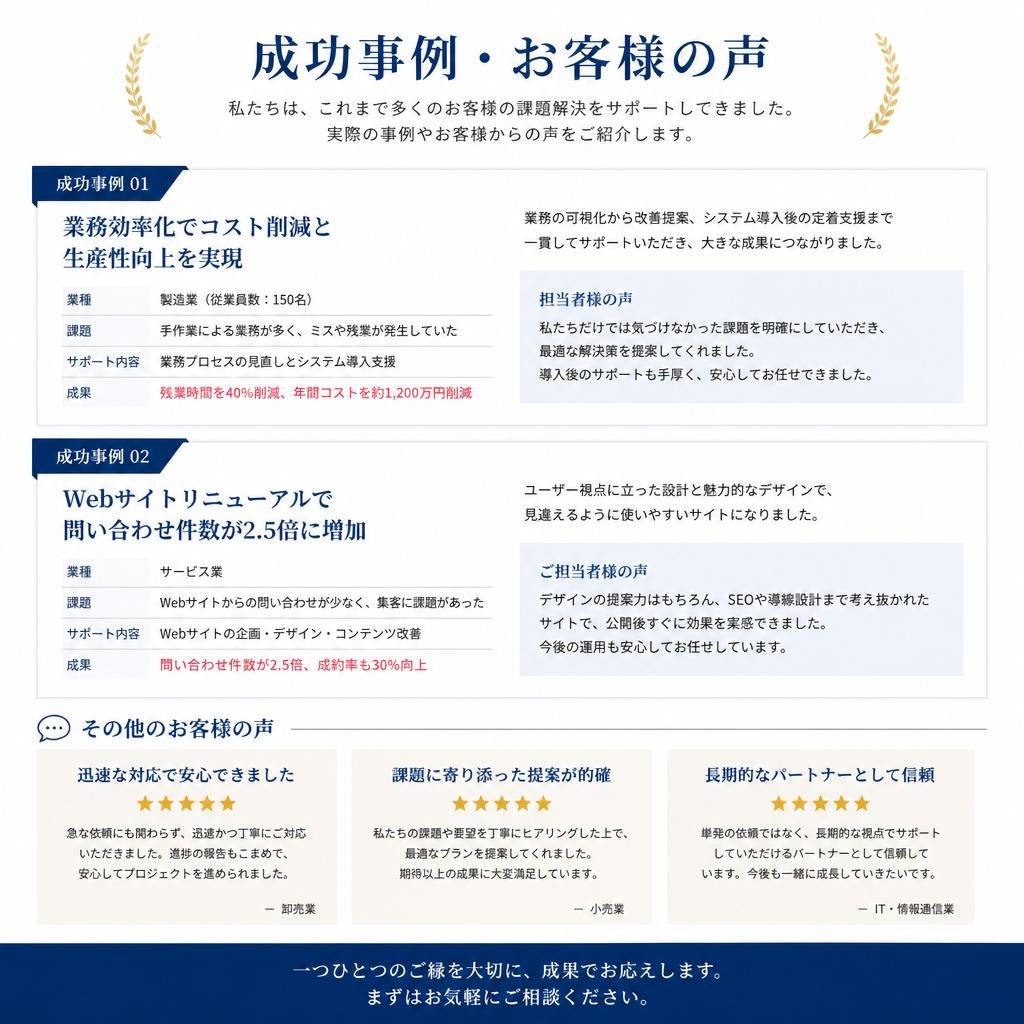 実績とお客様の声