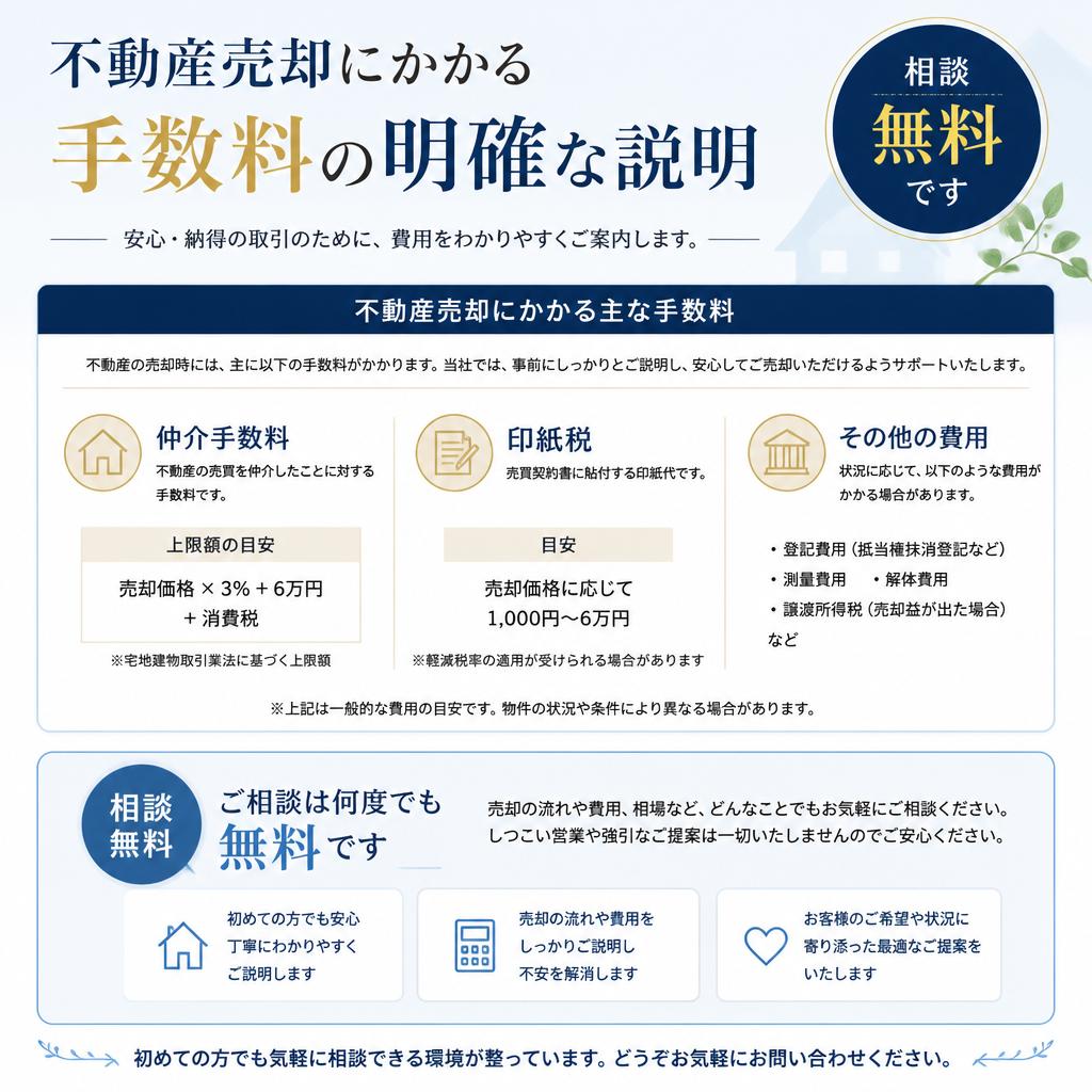 手数料や無料相談について
