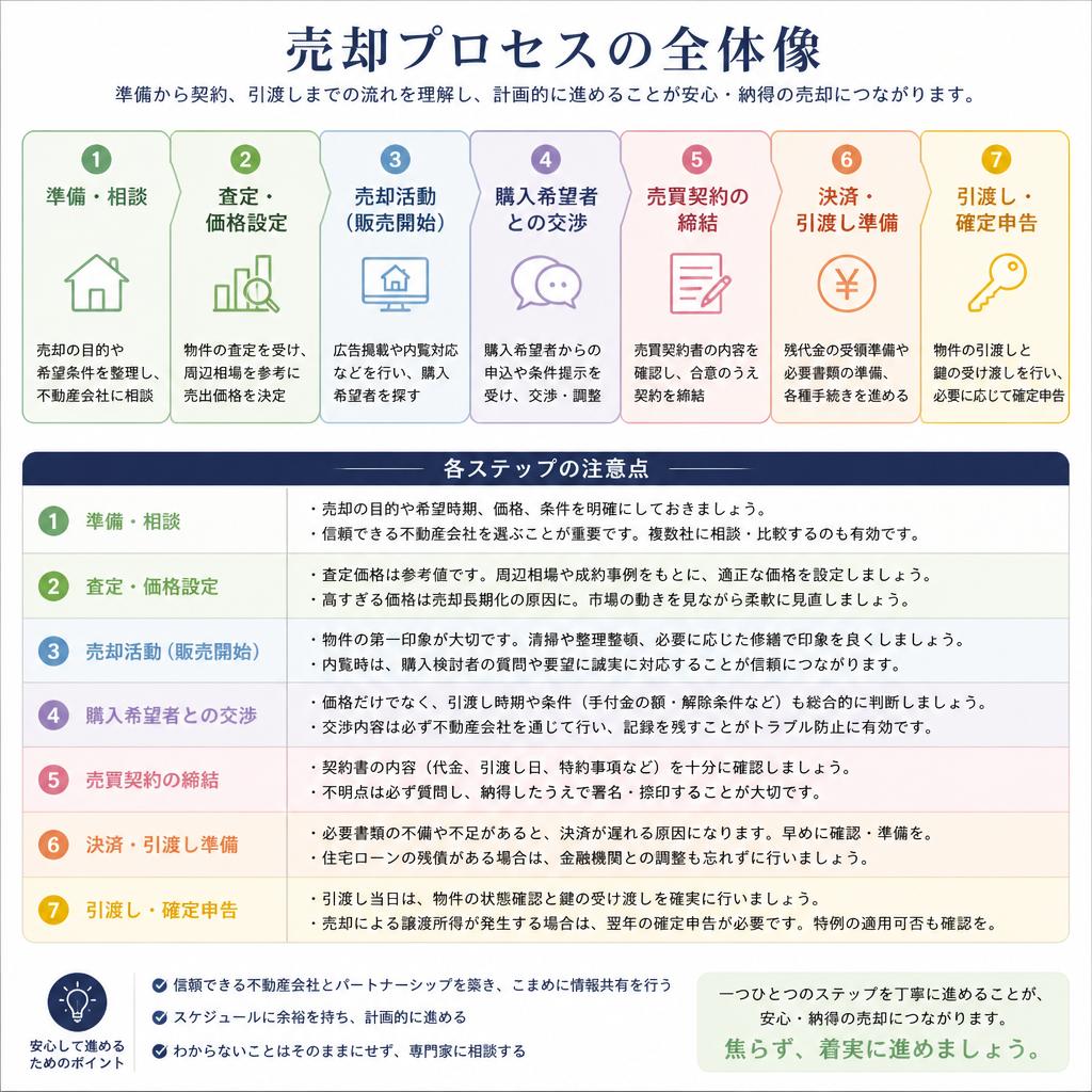 売却までの流れと注意点