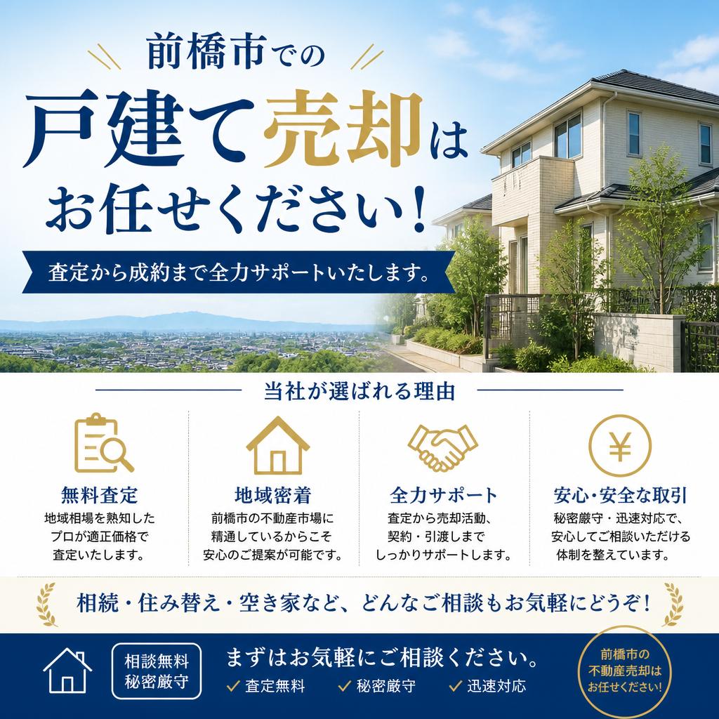 前橋市での戸建て売却はお任せください！査定から成約まで全力サポートいたします。