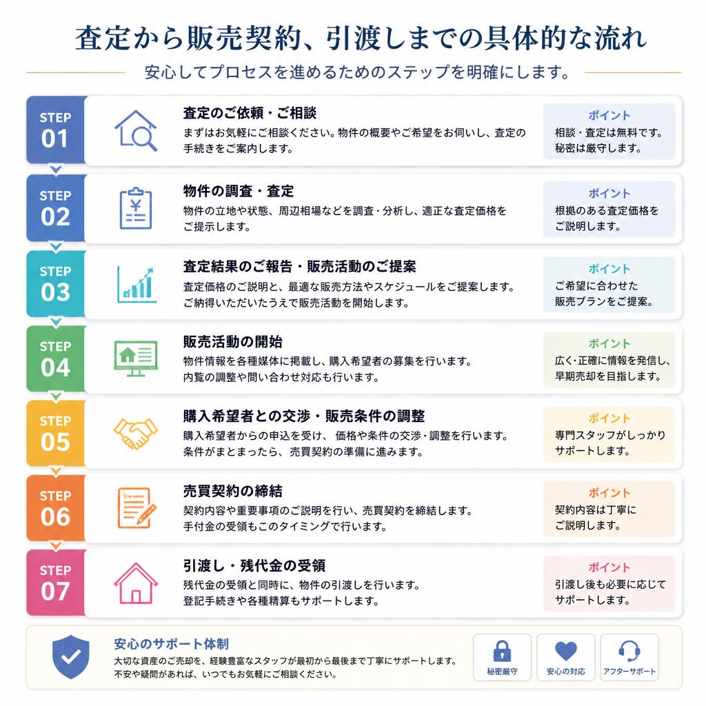 査定から売却までの流れ