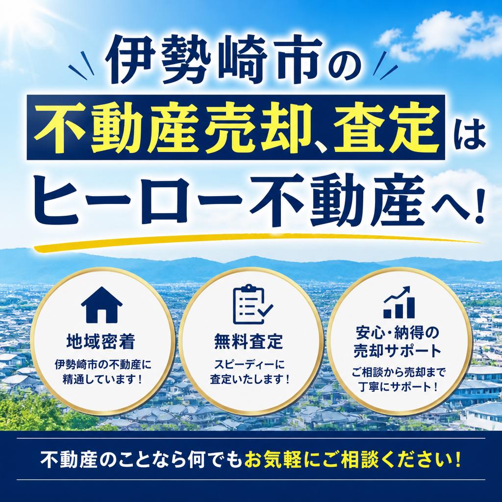 伊勢崎市の不動産売却、査定はヒーロー不動産へ！