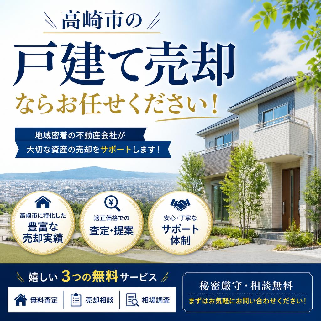 高崎市の戸建て売却ならお任せください！