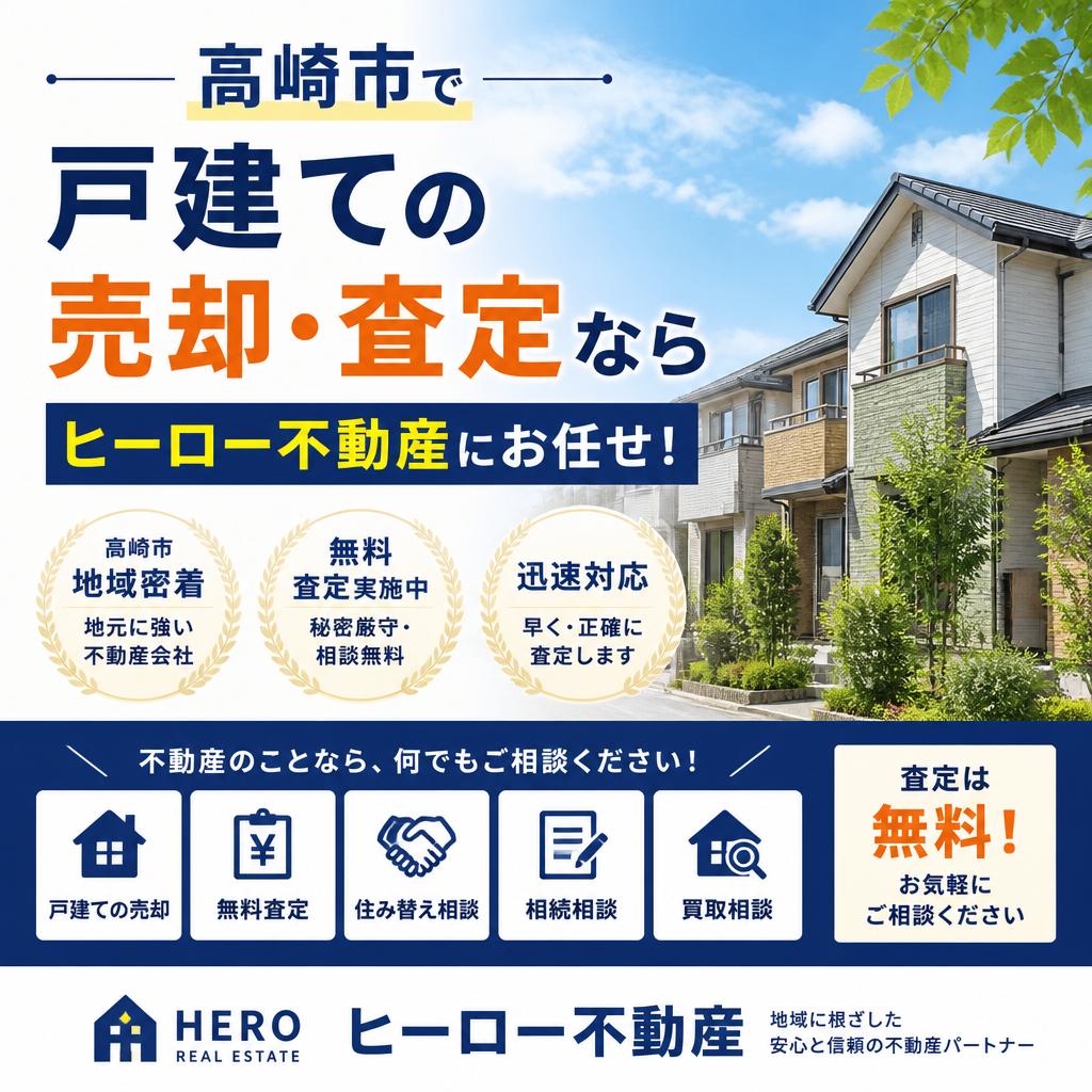 高崎市で戸建ての売却・査定ならヒーロー不動産にお任せ！