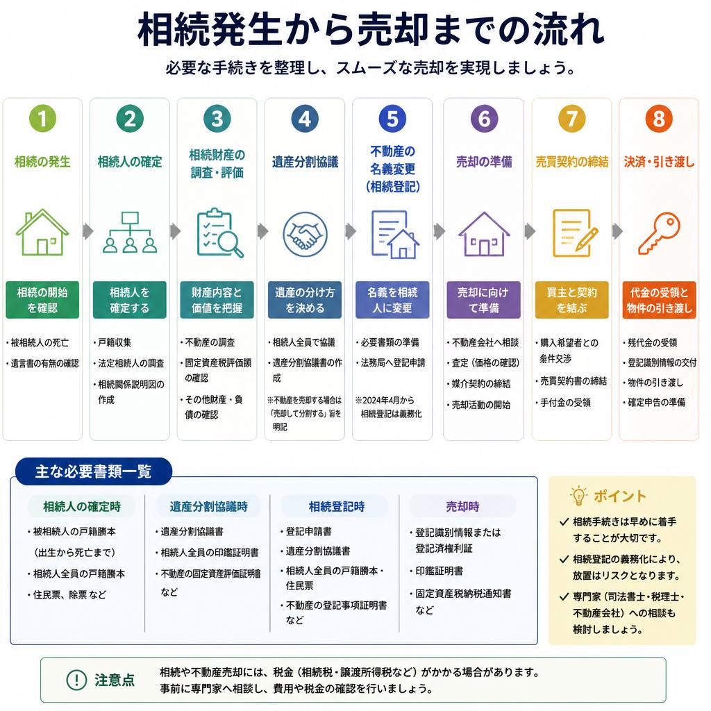 相続不動産売却のステップ