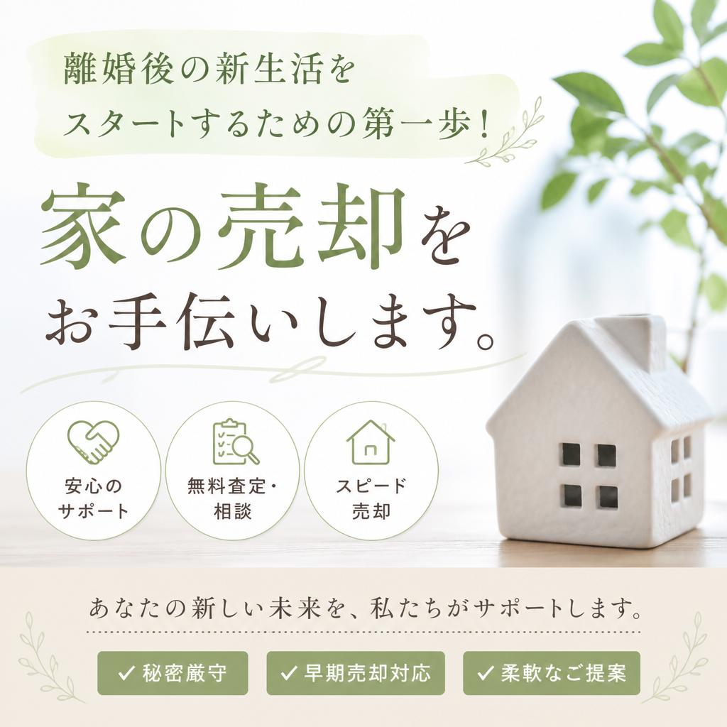 離婚後の新生活をスタートするための第一歩！家の売却をお手伝いします。