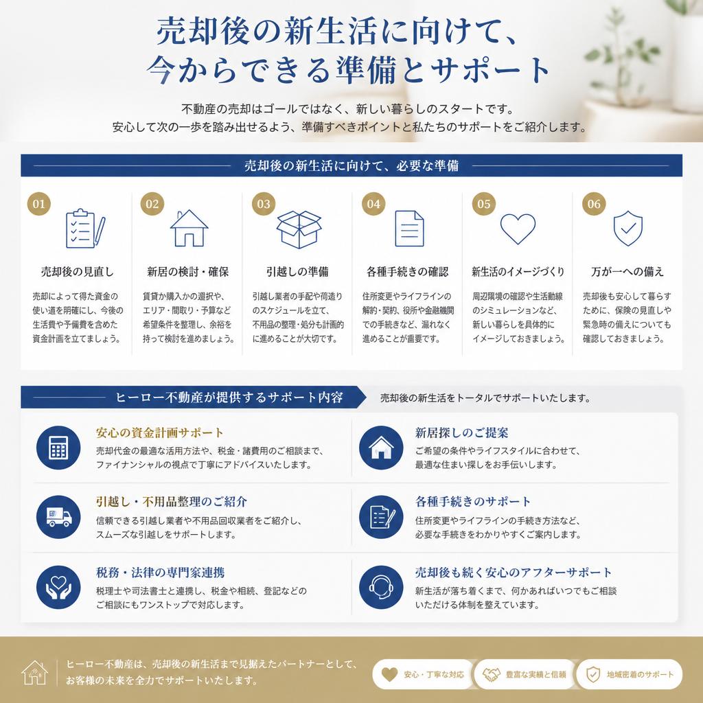売却後の新生活に向けたサポート