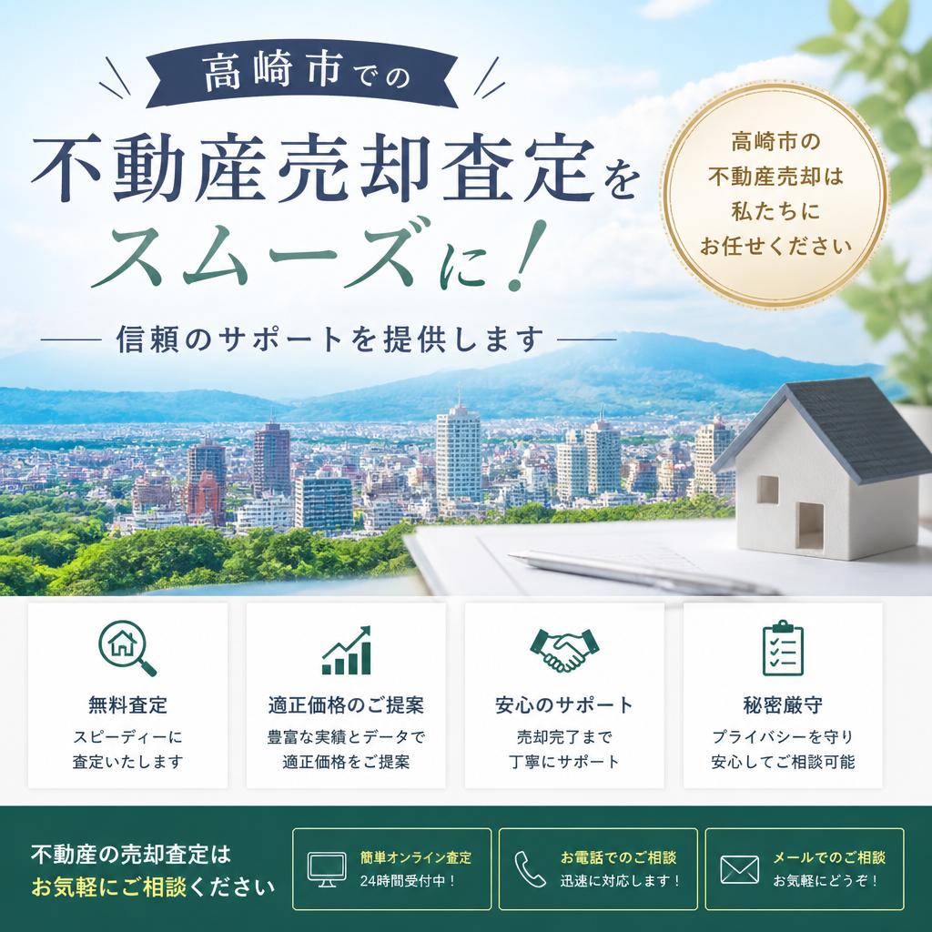 高崎市での不動産売却査定をスムーズに！信頼のサポートを提供します