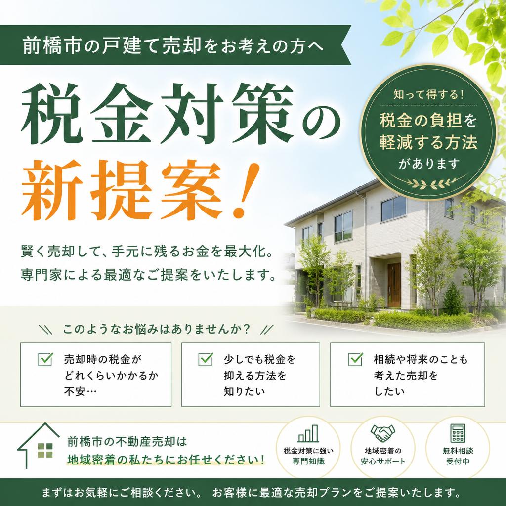 前橋市の戸建て売却をお考えの方へ、税金対策の新提案！