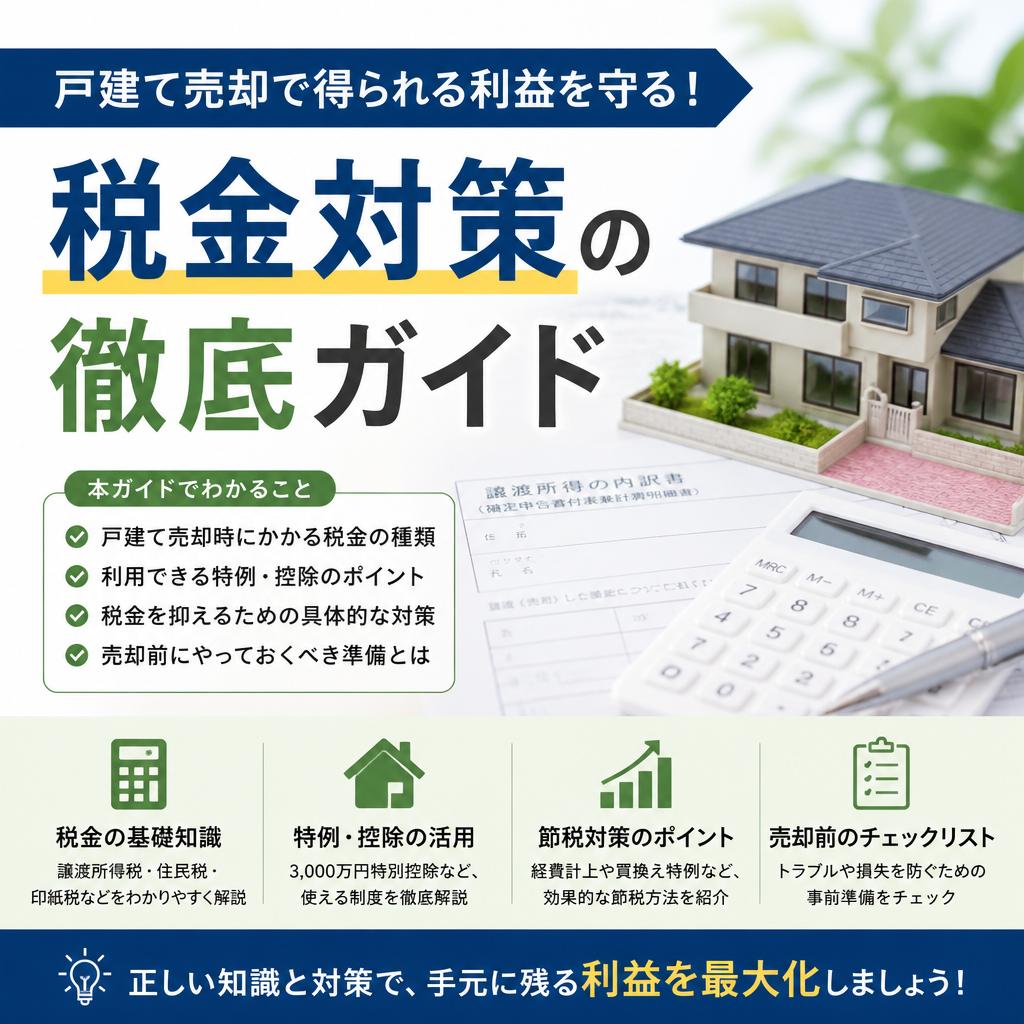 戸建て売却で得られる利益を守る！税金対策の徹底ガイド