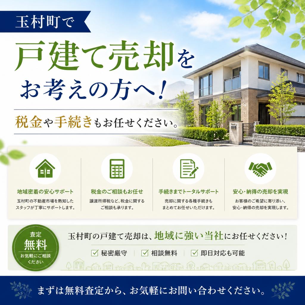 玉村町で戸建て売却をお考えの方へ！税金や手続きもお任せください。