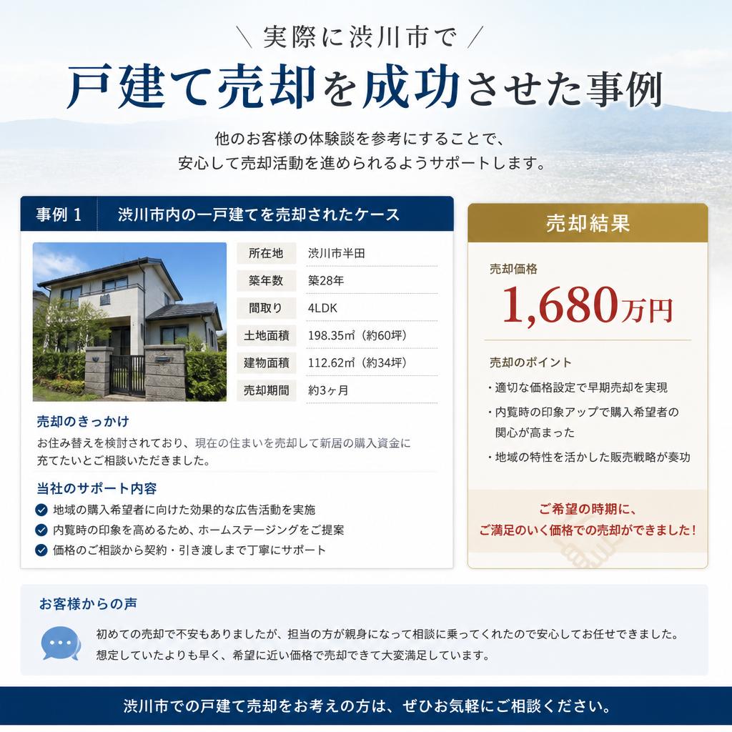 成功事例：渋川市での戸建て売却