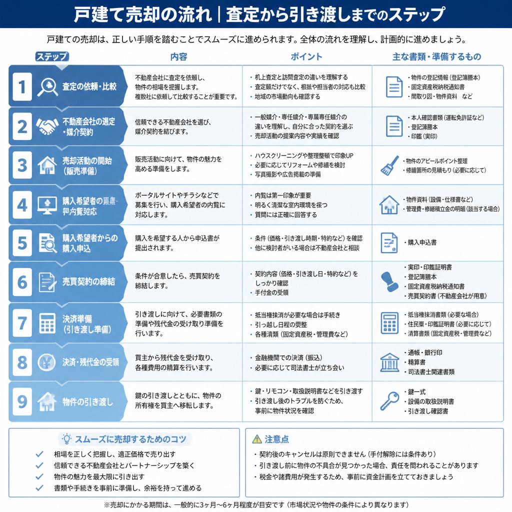 戸建て売却の具体的な流れ