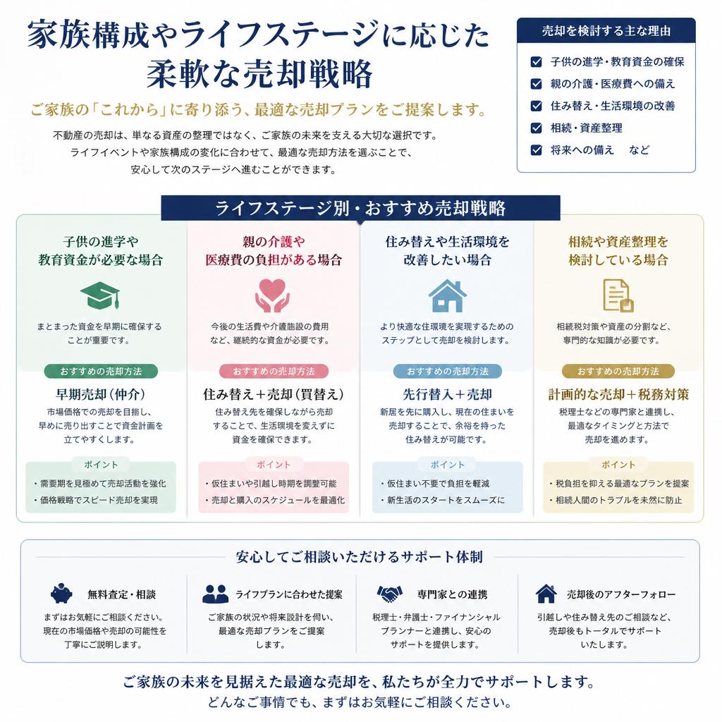 家庭の事情に合わせた売却戦略