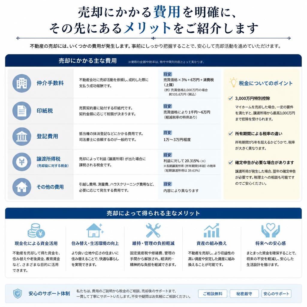 売却にかかる費用とそのメリット