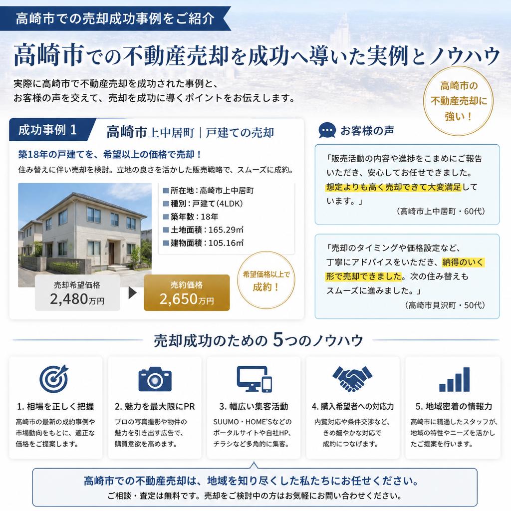 成功事例で見る高崎市の売却実績