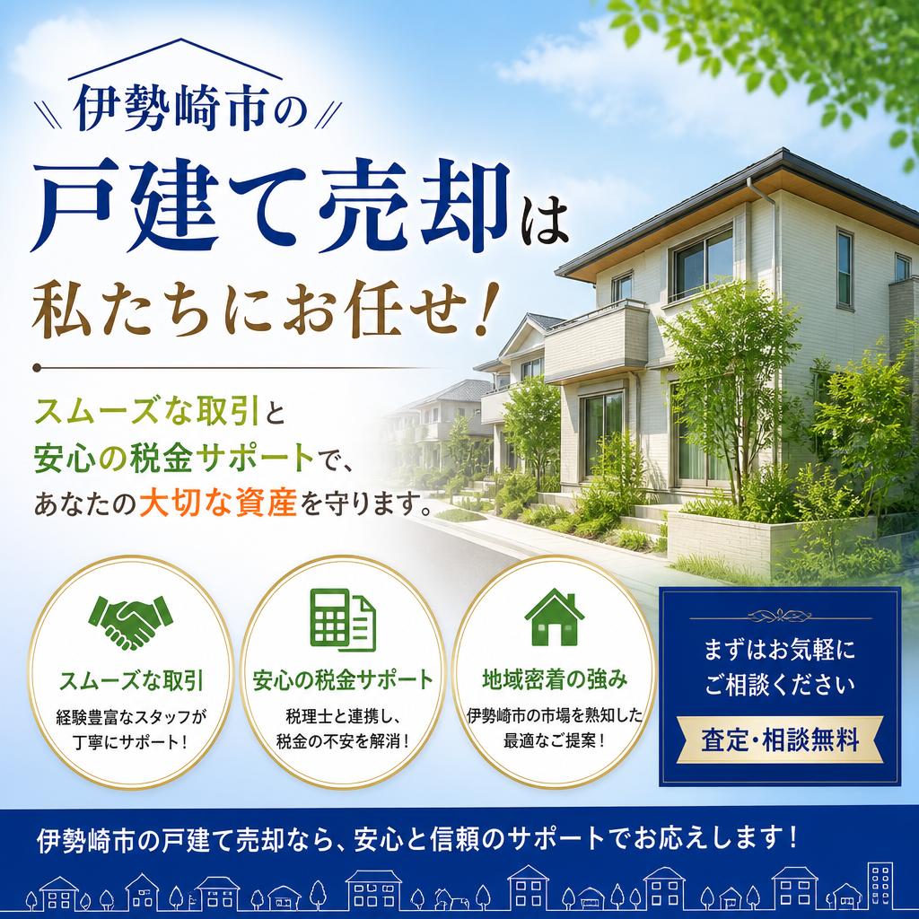 伊勢崎市の戸建て売却は私たちにお任せ！スムーズな取引と安心の税金サポートで、あなたの大切な資産を守ります。