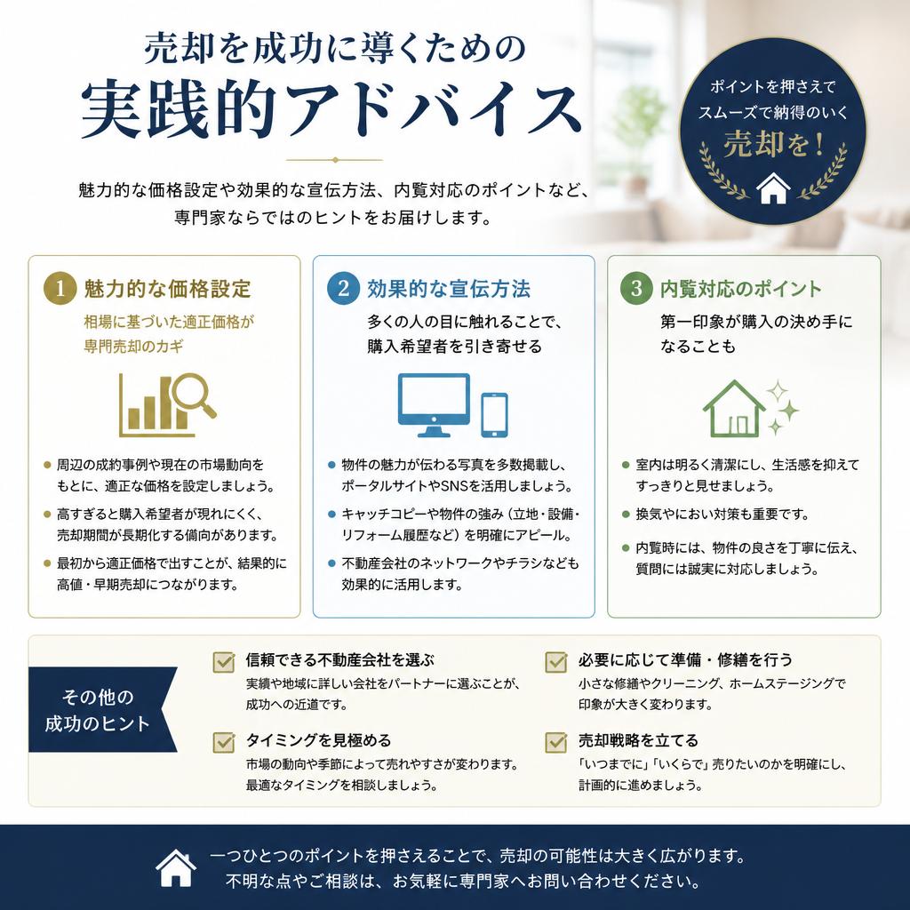 売却成功のためのアドバイス