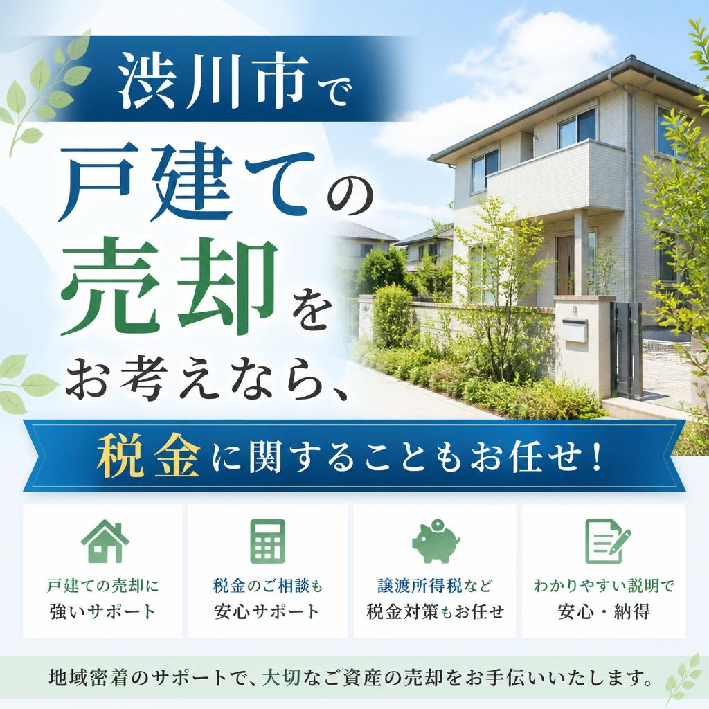 渋川市で戸建ての売却をお考えなら、税金に関することもお任せ！